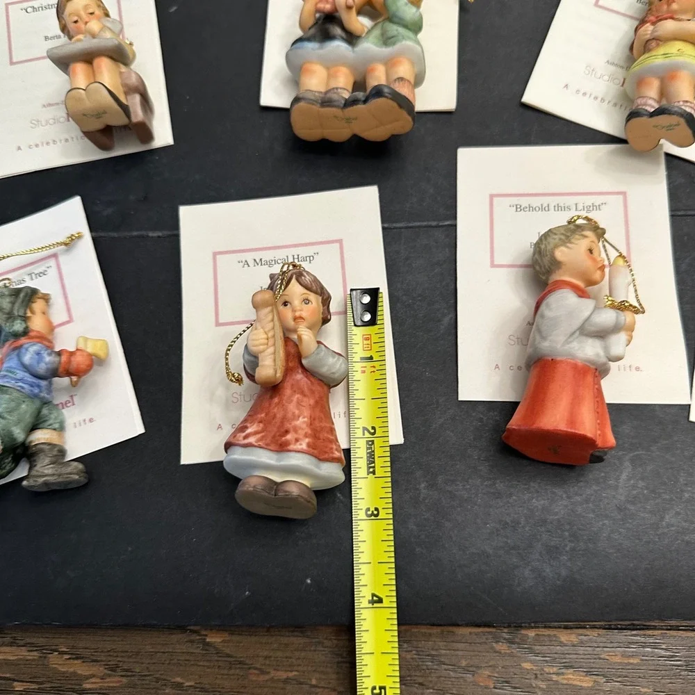Studio Hummel Goebel Christmas Ceramic Ornaments 7 Pc Vintage 1991 NEW